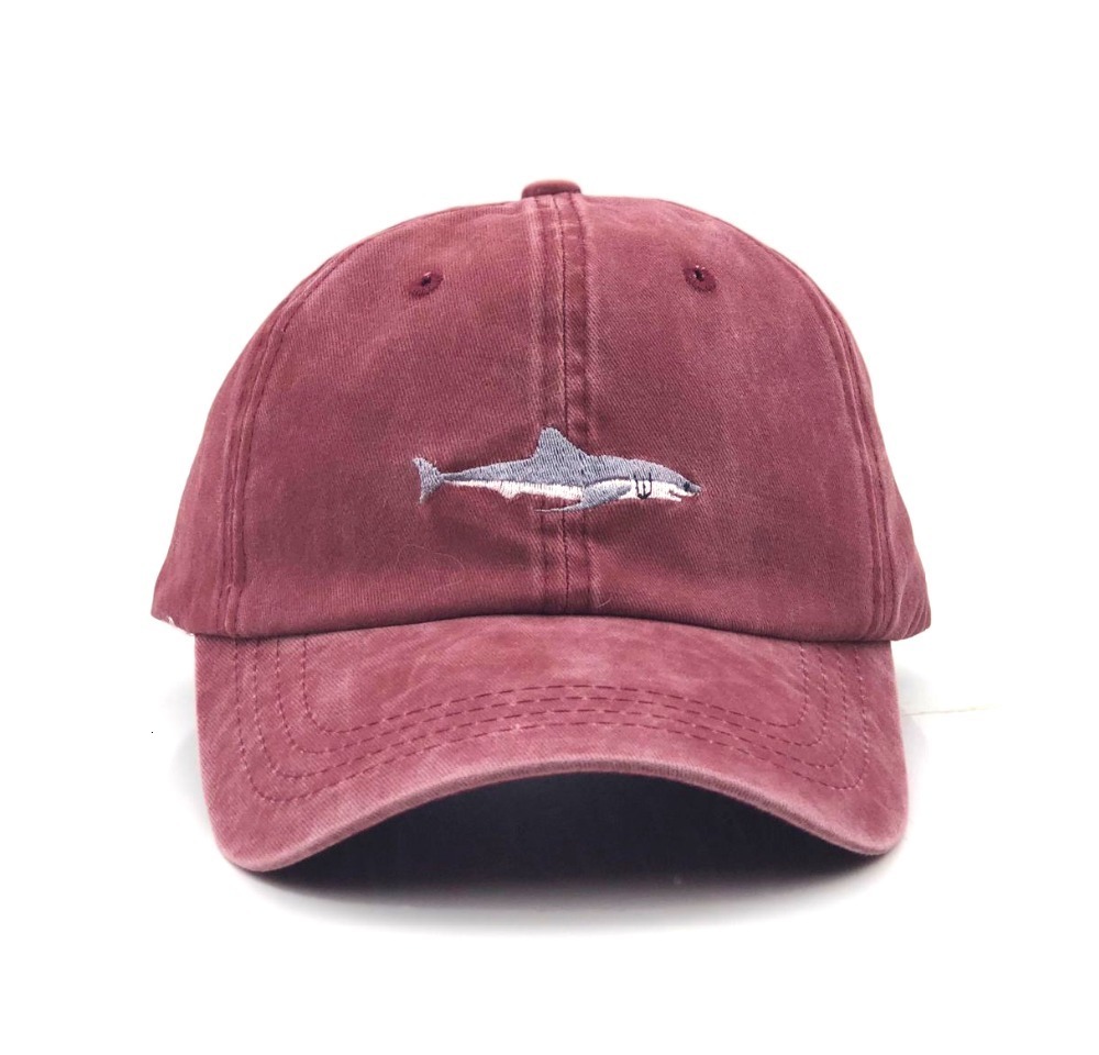 Men's Shark Embroidered Cotton Cap
