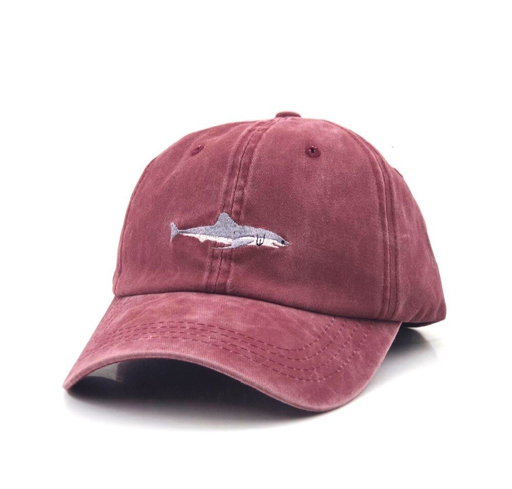 Men's Shark Embroidered Cotton Cap