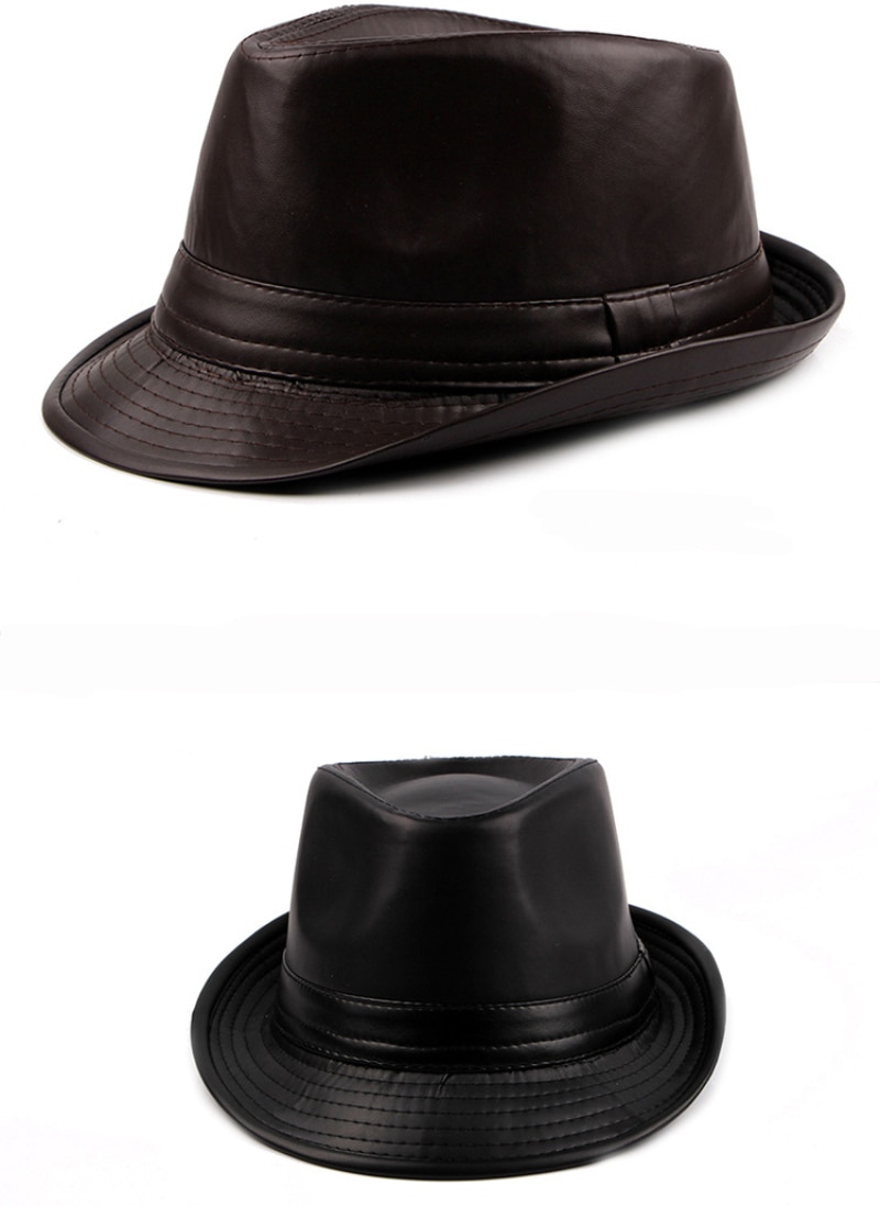 Men's Classic Black and Brown Trilby Hat