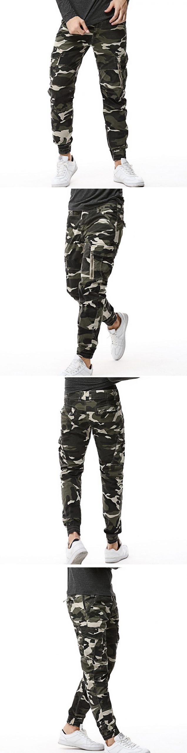 Tactical Military Style Skinny Cargo Pants for Men