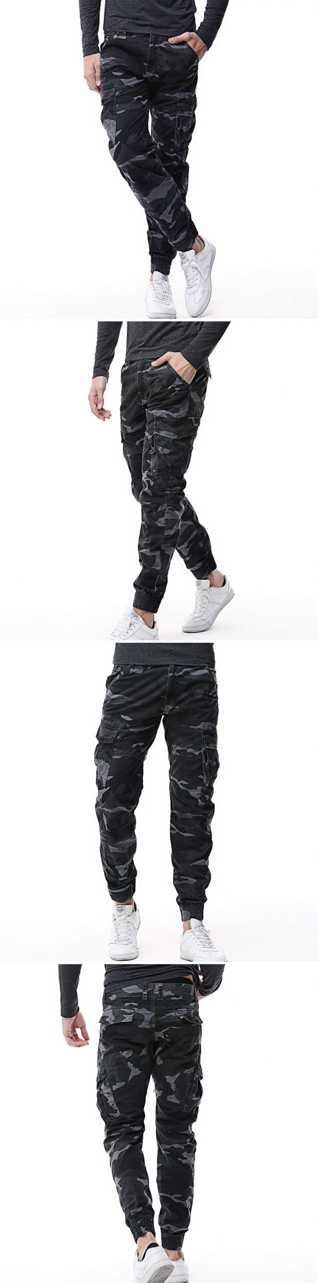 Tactical Military Style Skinny Cargo Pants for Men