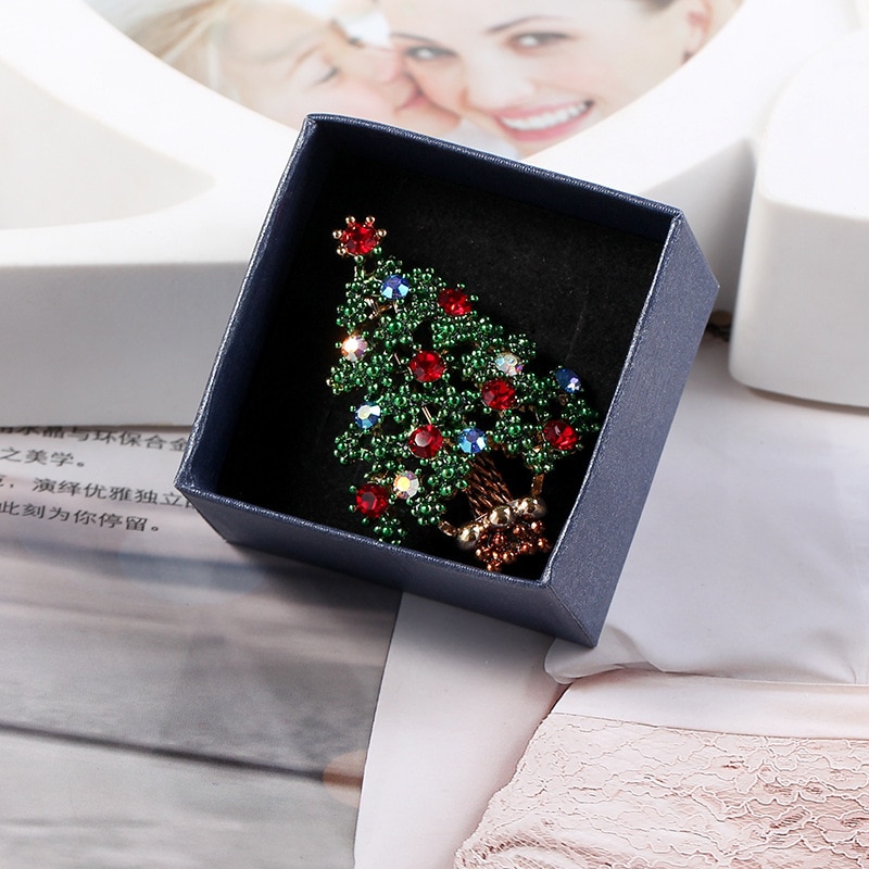 Women's Colorful Christmas Tree Shaped Brooch