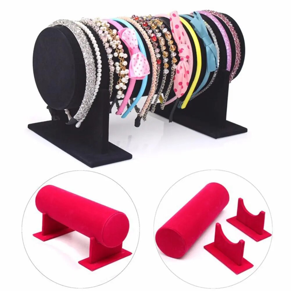 Round Velvet Headband Organizer Stand