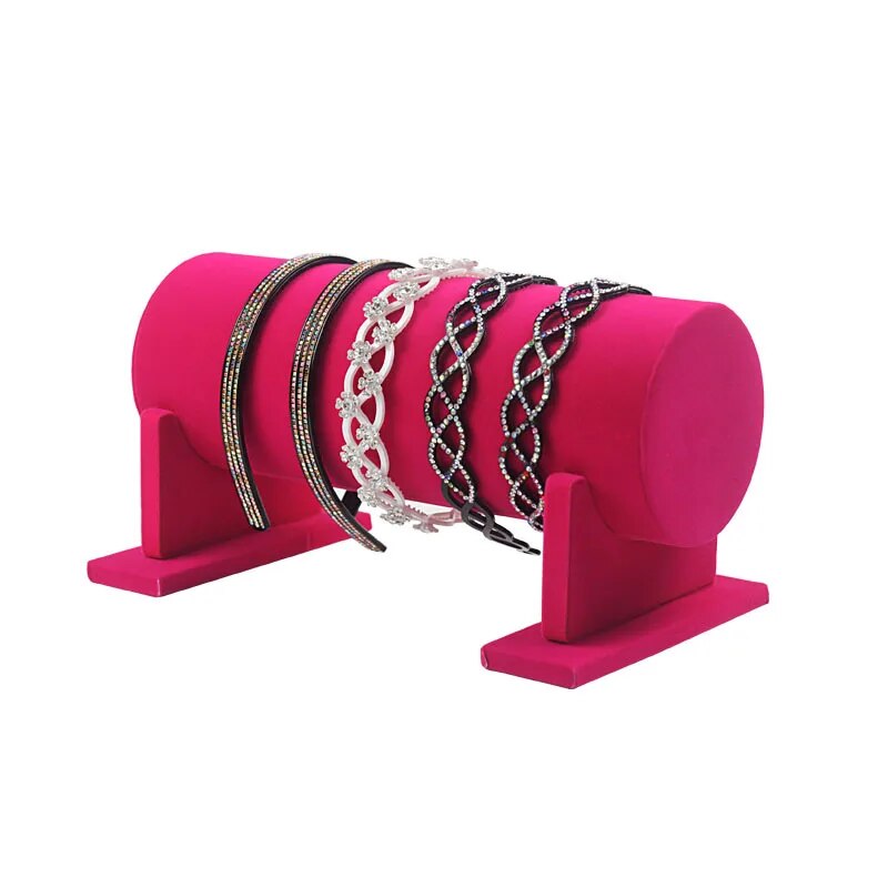 Round Velvet Headband Organizer Stand
