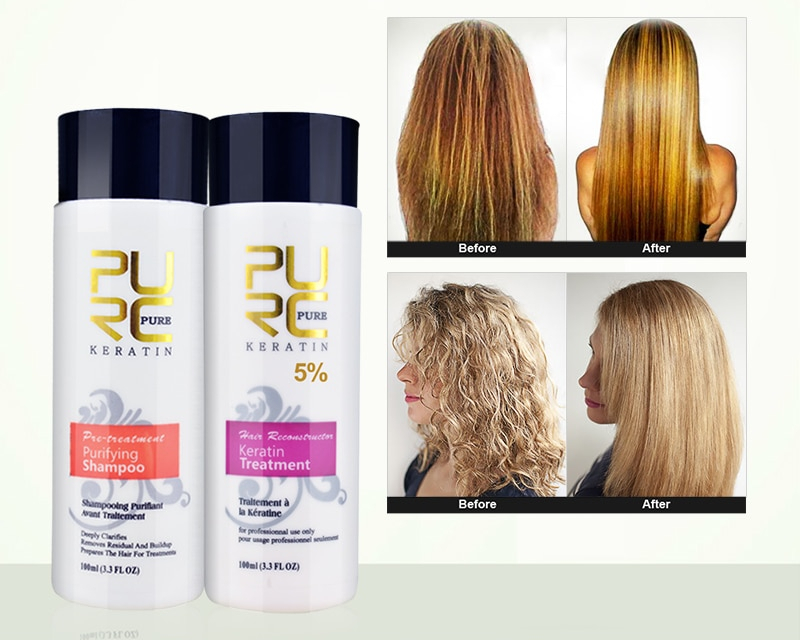Brazilian Keratin Treatment and Purifying Shampoo 2 pcs Set