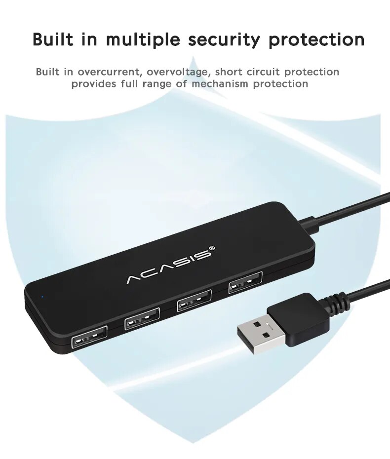 4-Port USB 2.0 / 3.0 Hub for Computers and Gadgets