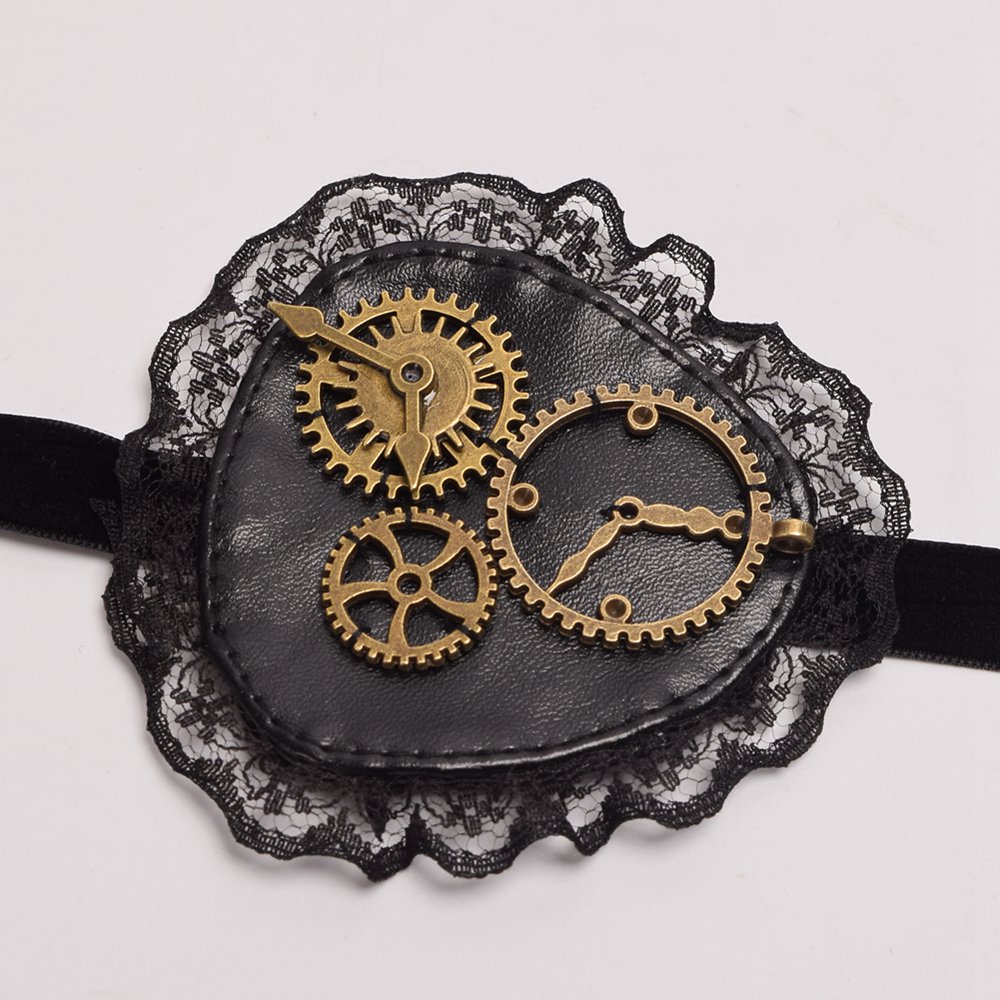 Lolita Black Eye Mask with Lace Detailing