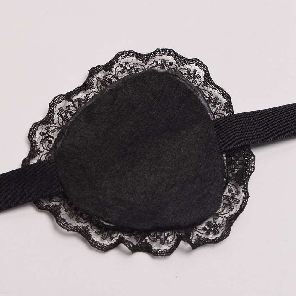 Lolita Black Eye Mask with Lace Detailing