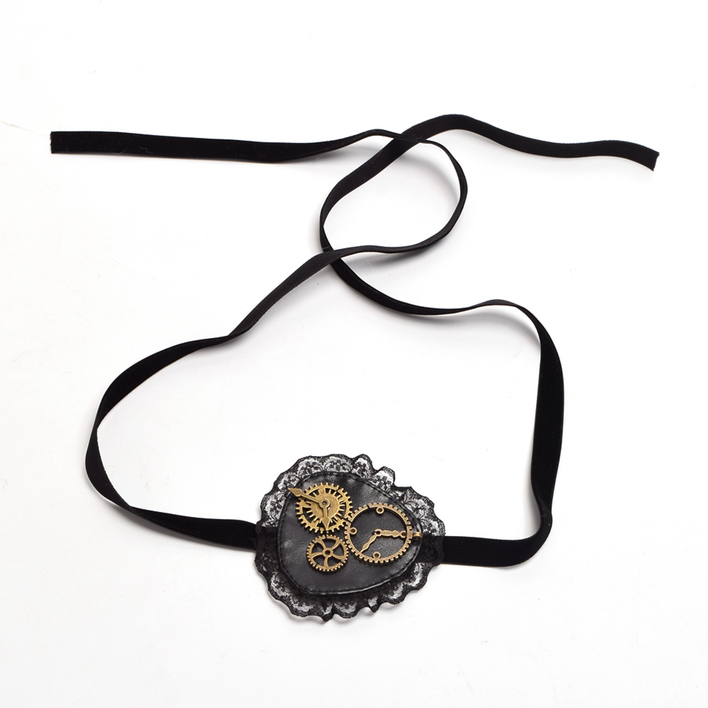 Lolita Black Eye Mask with Lace Detailing