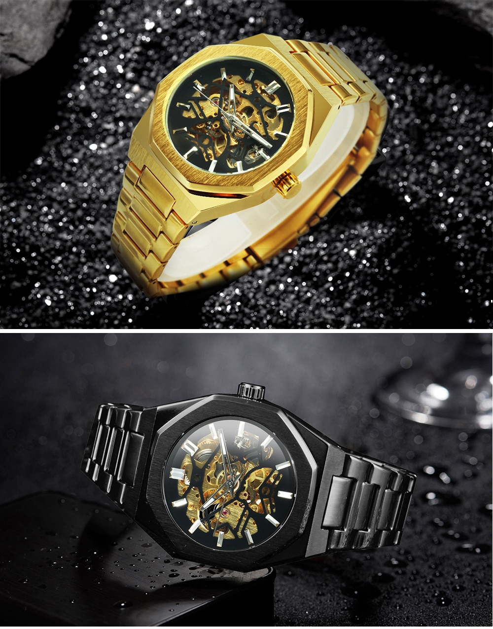 Golden Mechanic Luxury Aviator Men&rsquo;s Watch