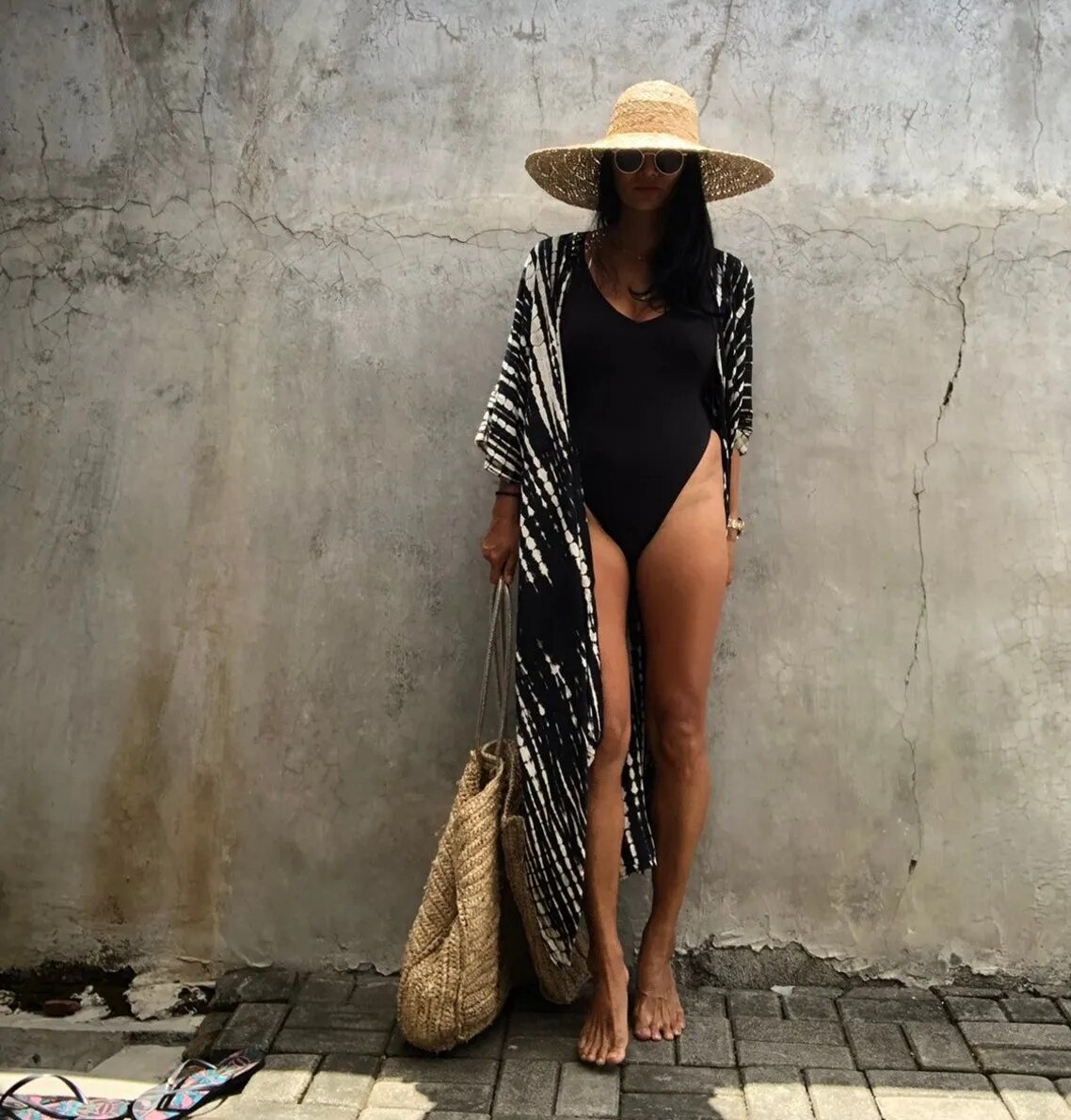Women's Striped Bikini Cover Up