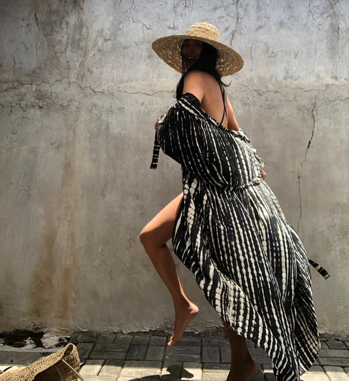 Women's Striped Bikini Cover Up