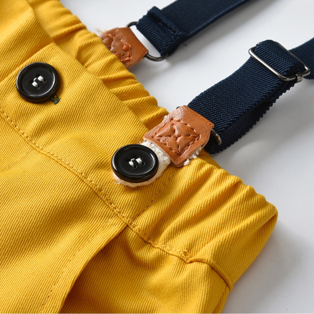 Baby Boy's Summer Clothing Set with Suspenders