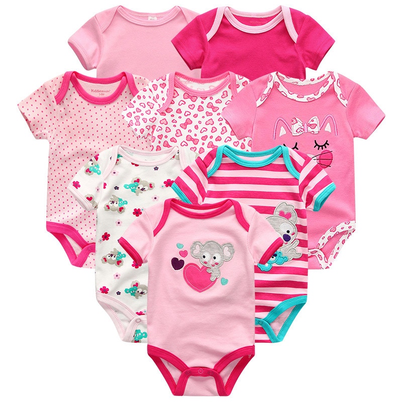 Baby's Colorful Rompers 8 Pcs Set