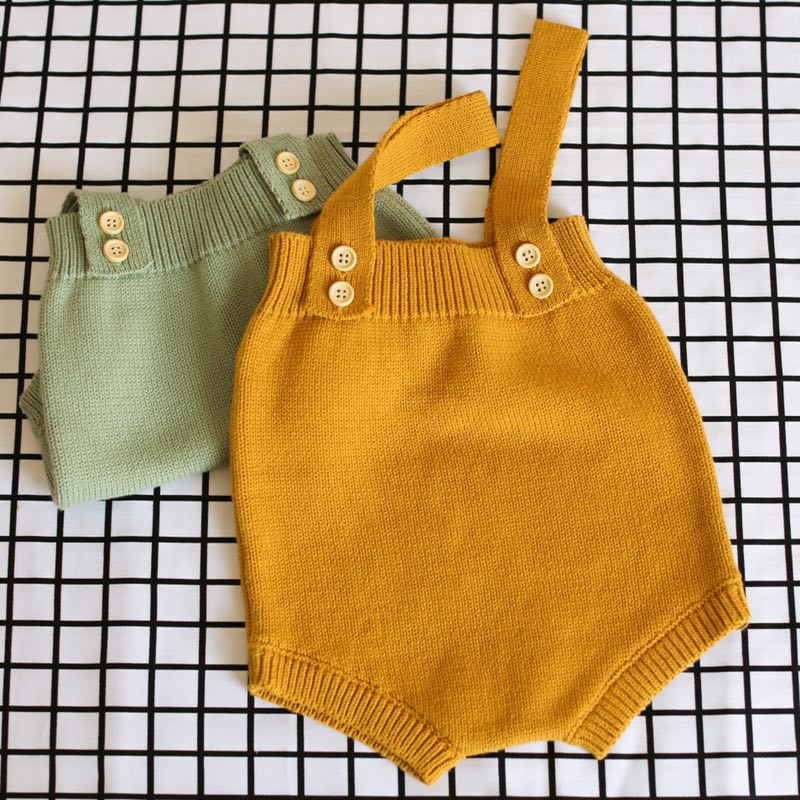 Solid Color Baby's Romper