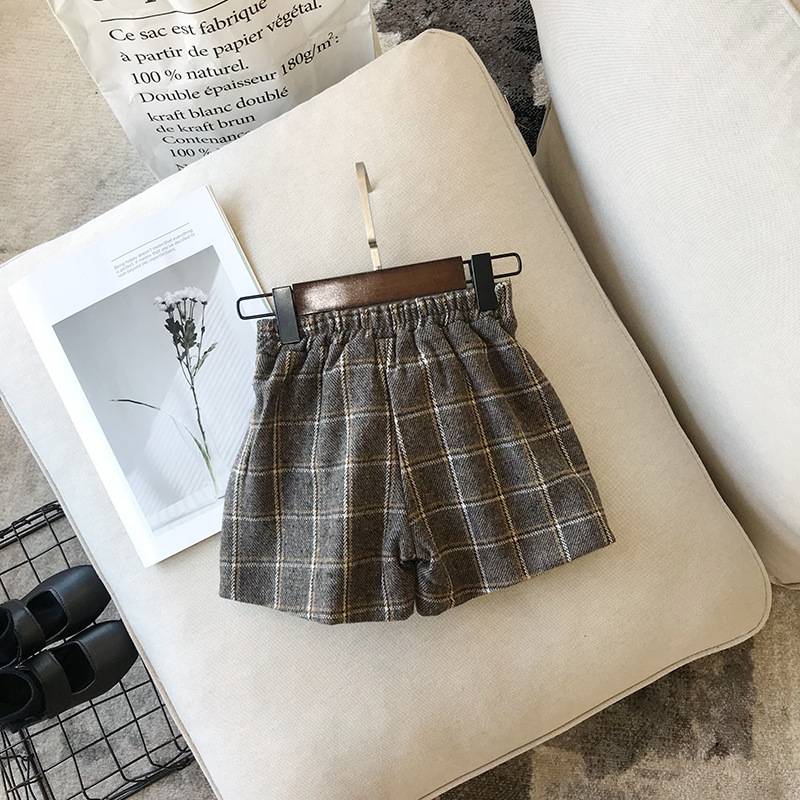 Girl's Shirt and Plaid Skirt / Denim Overall