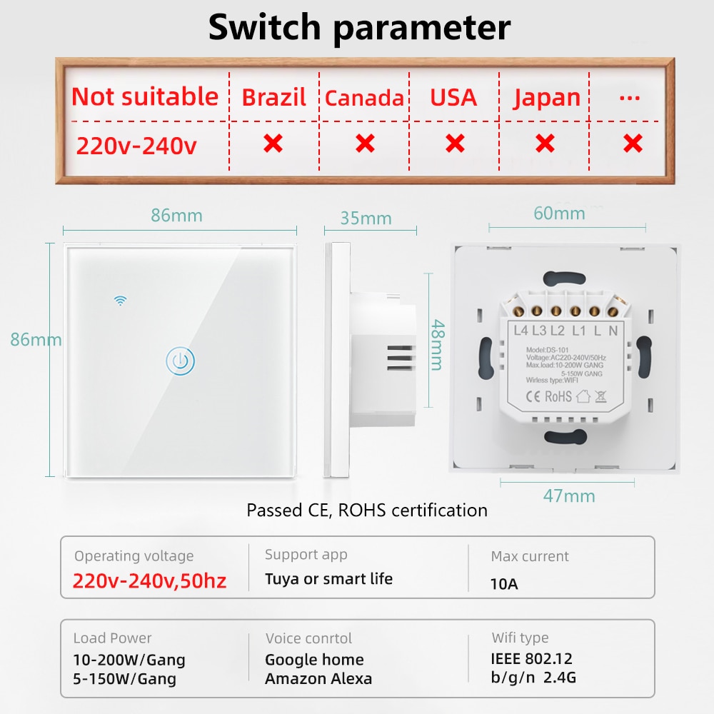 WiFi Smart Wall Light Switch