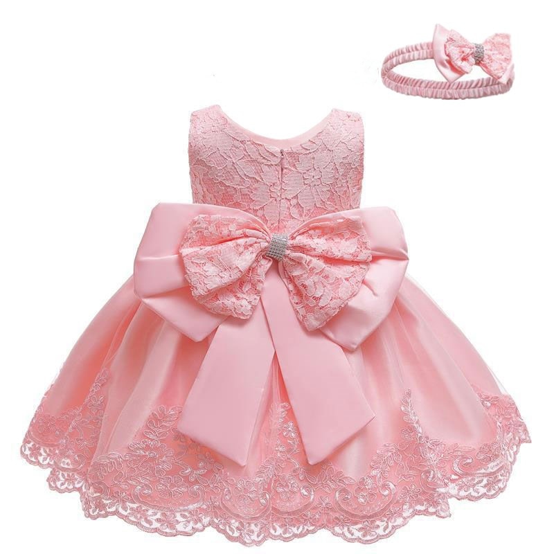 Girls Laced Solid Dress