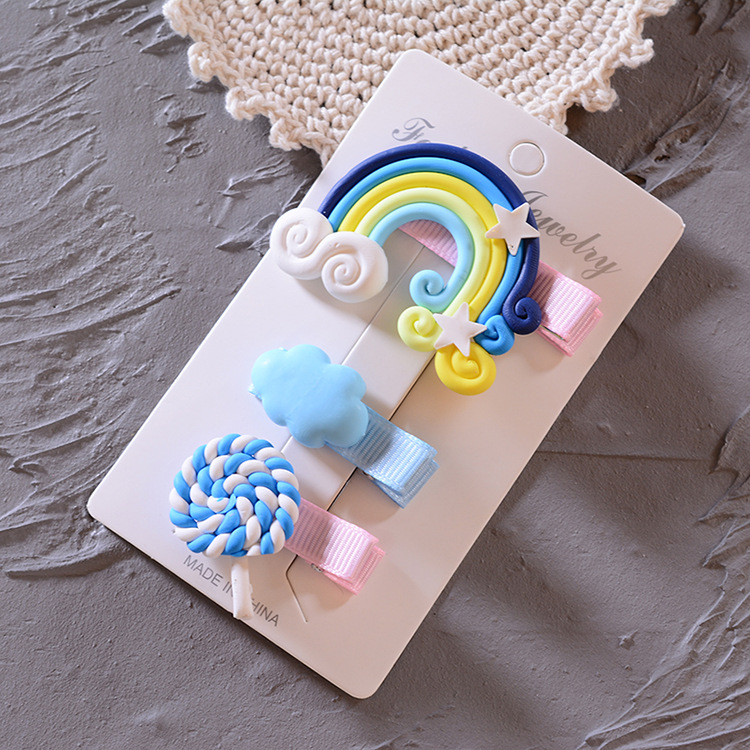 Cute Cloud/Lollipop/Rainbow Hairpins 3 pcs Set