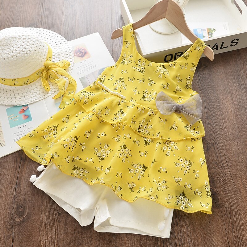 Girls Summer Printed Clothes Set 2 Pcs