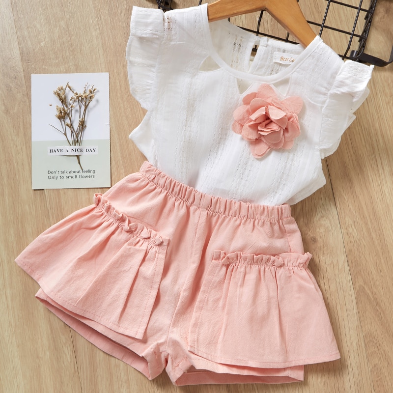 Girls Summer Printed Clothes Set 2 Pcs