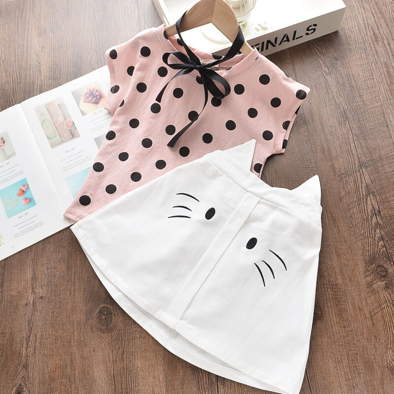 Girls Summer Printed Clothes Set 2 Pcs