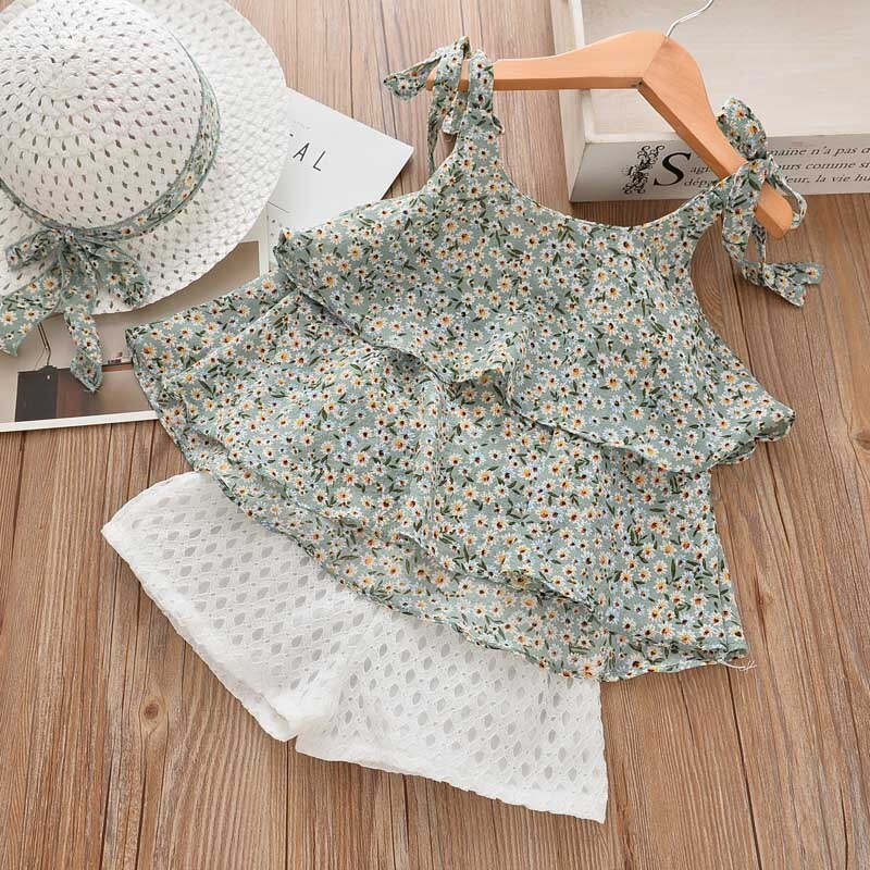 Girls Summer Printed Clothes Set 2 Pcs