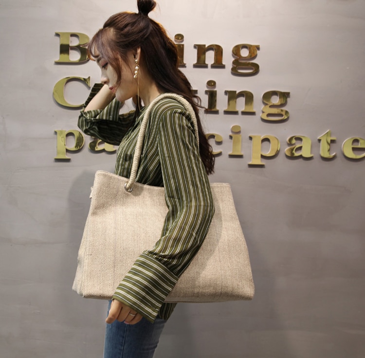 Women's Rustic Japanese Style Tote Big