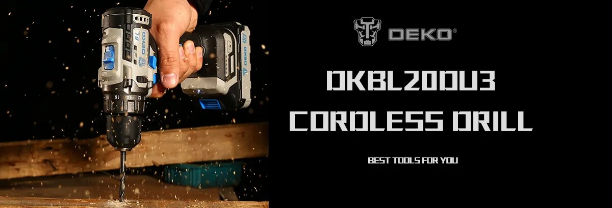 DEKO 20V Brushless Wrench Brushless Cordless Drill Mini Electric Screwdriver 350N.m Impact Wrench for Home DIY