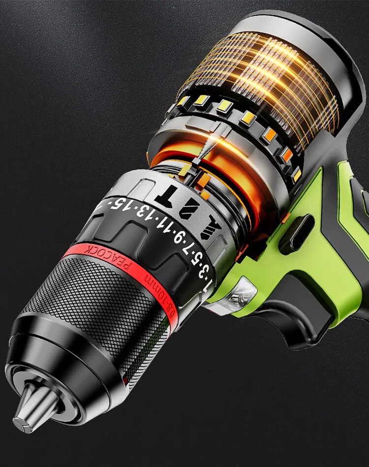 YingEyes 21V Manual Drill Rechargeable Electric Driver Lithium Battery Household Multi-Function Two-Speed Power Tools