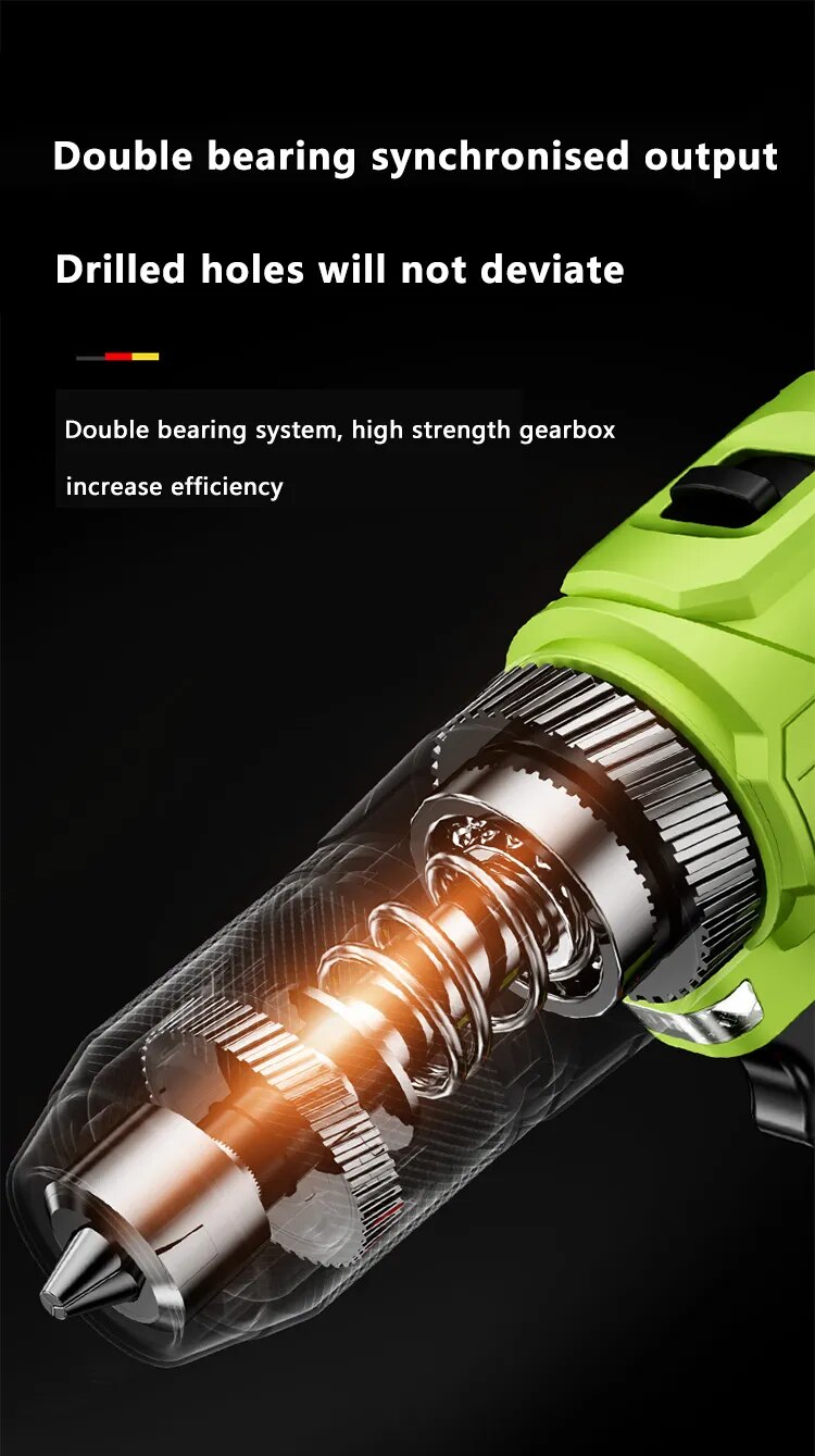 YingEyes 21V Manual Drill Rechargeable Electric Driver Lithium Battery Household Multi-Function Two-Speed Power Tools