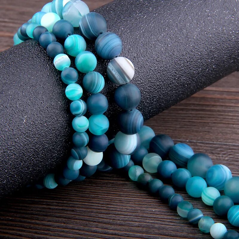 Matte Natural Polished Stone Beads