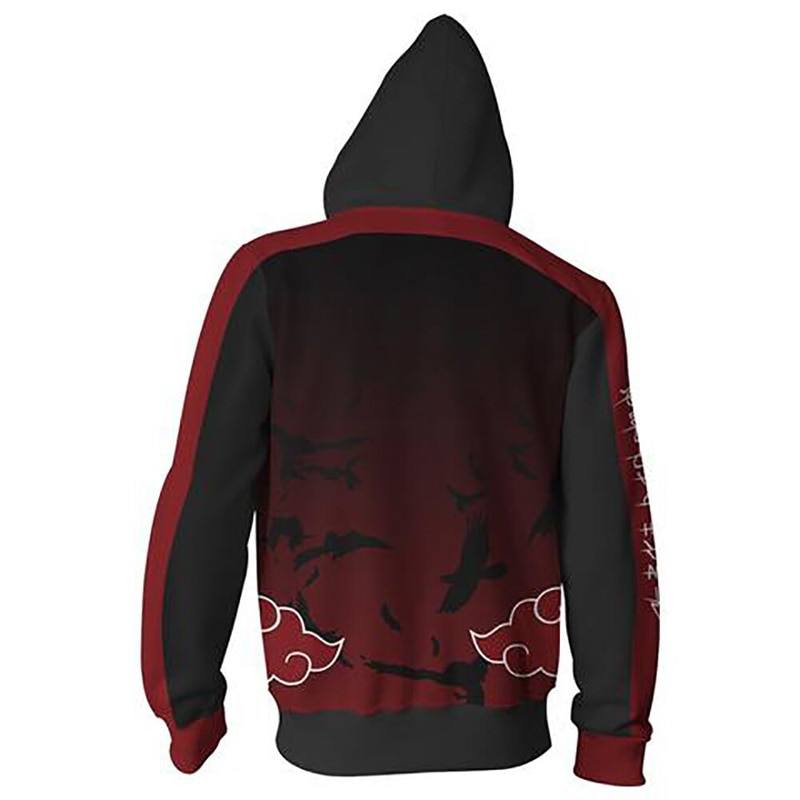 Anime Naruto Uchiha Themed Zipper Hoodie