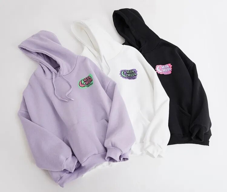Women's Harajuku Style Embroidered Hoodie