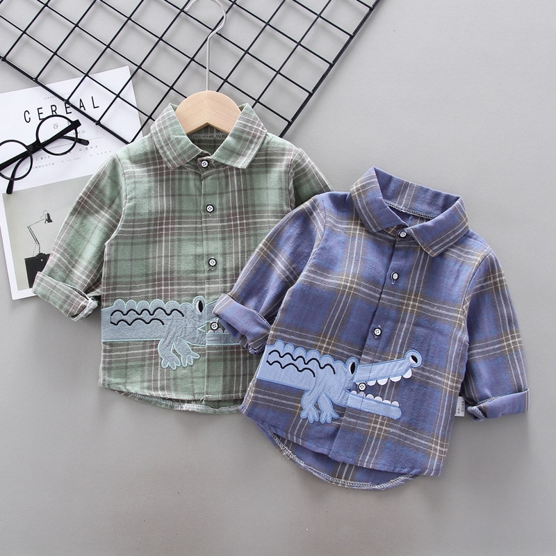Baby Boy's Plaid Cotton Long Sleeve Shirt