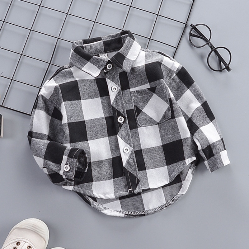 Baby Boy's Plaid Cotton Long Sleeve Shirt