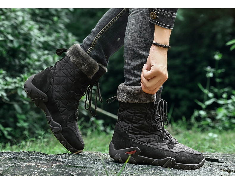 Men's Quilted Plush Winter Boots