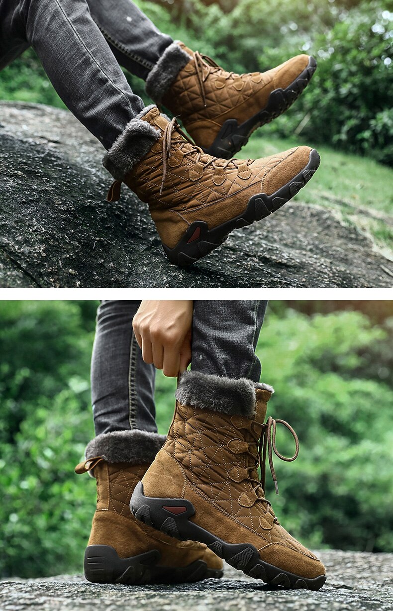 Men's Quilted Plush Winter Boots