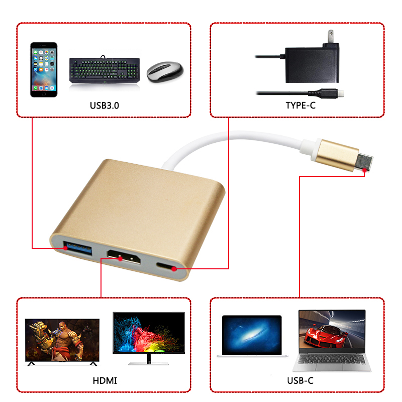1080P HDMI Type C Adapter for Console