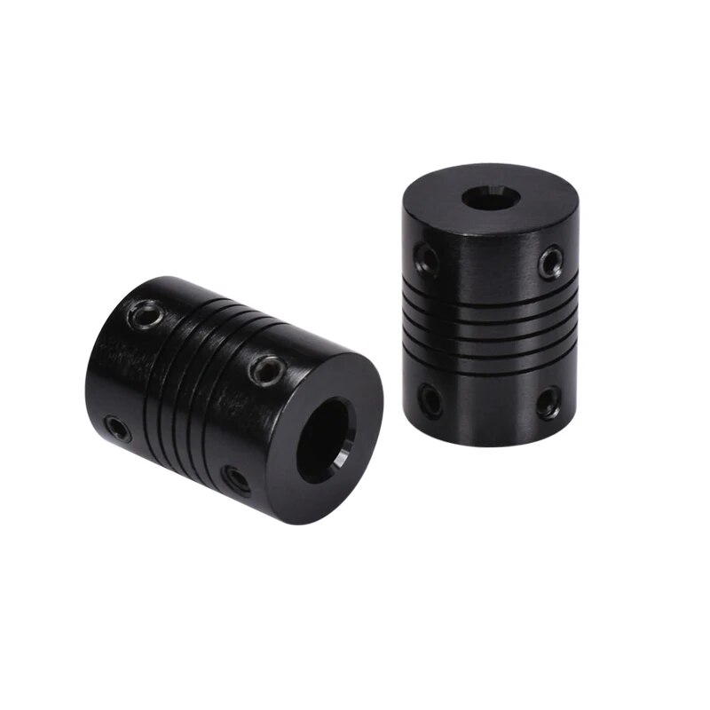 Black Aluminium Flexible Stepper Motor Coupler for 3D Printer