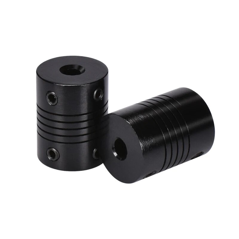 Black Aluminium Flexible Stepper Motor Coupler for 3D Printer