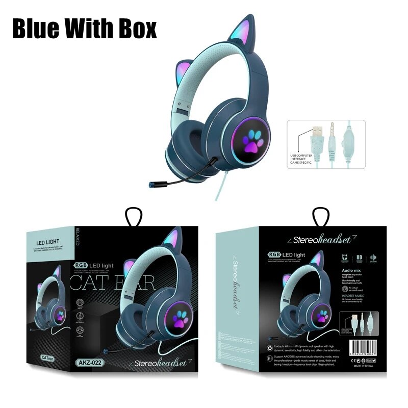 Cat Ear Gamer Headset with Bracelet