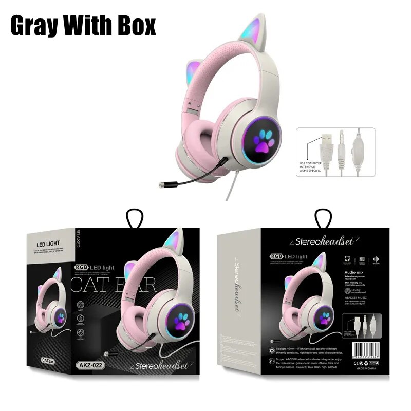 Cat Ear Gamer Headset with Bracelet