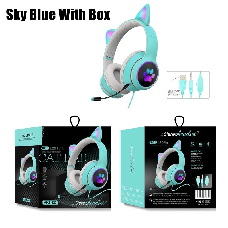 Cat Ear Gamer Headset with Bracelet