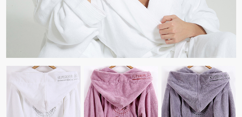Couple Warm Hooded Fleece Bathrobe