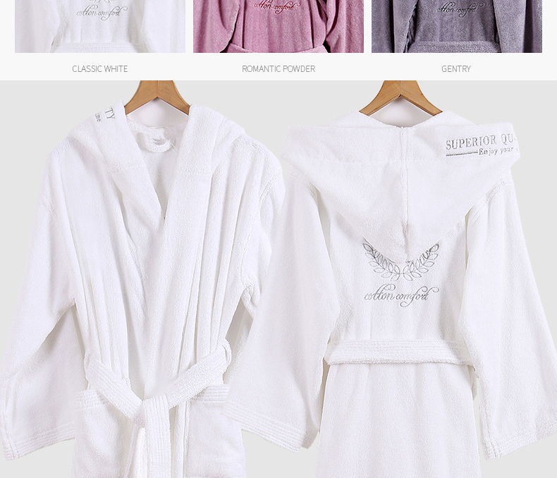 Couple Warm Hooded Fleece Bathrobe