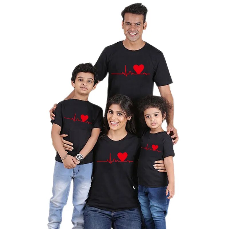Family Matching Love Patterned T-Shirt