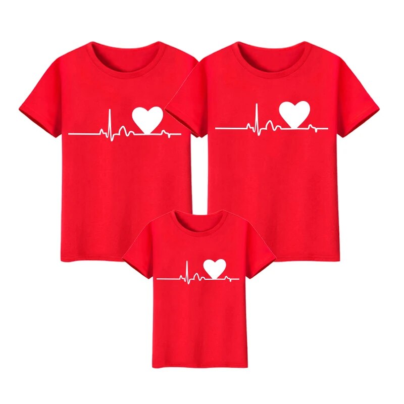 Family Matching Love Patterned T-Shirt