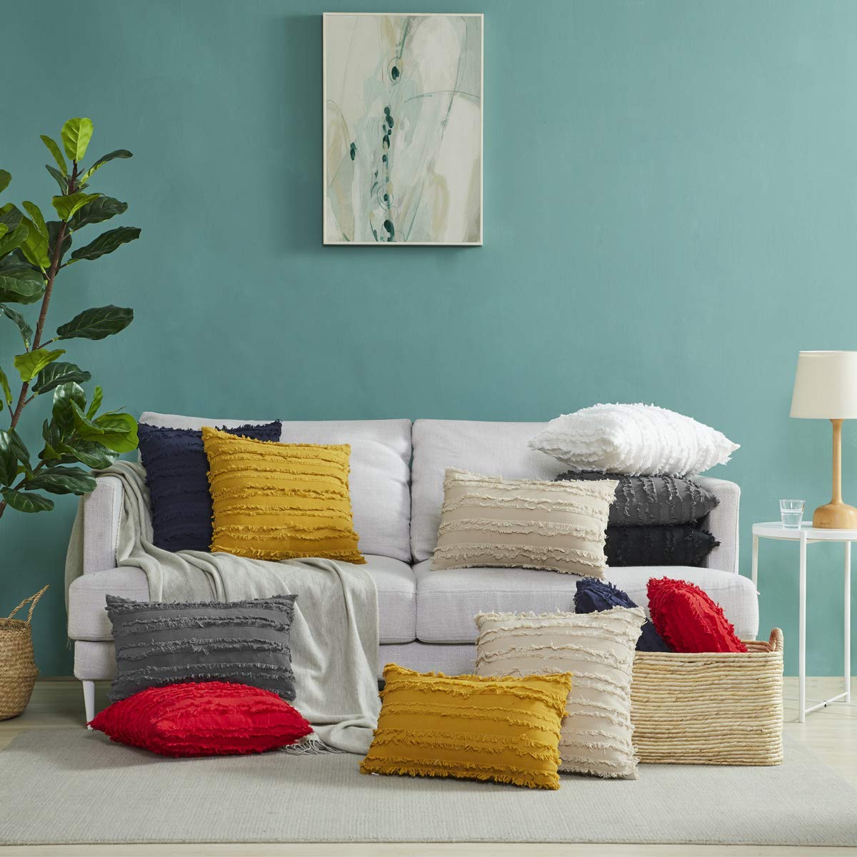 Decorative Square Striped Pillow Cases