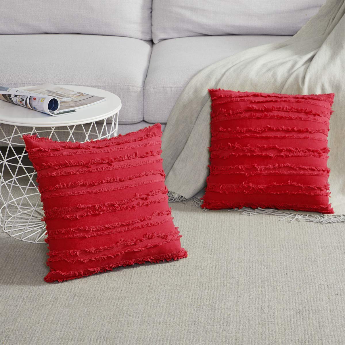 Decorative Square Striped Pillow Cases
